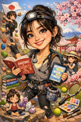 Create a caricature of me and my job based on everything you know about me.